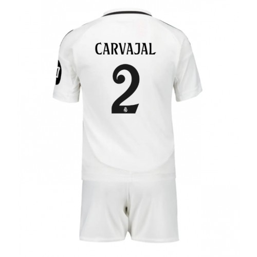 Fotbalové Dres Real Madrid Daniel Carvajal #2 Dětské Domácí 2024-25 Krátký Rukáv (+ trenýrky)